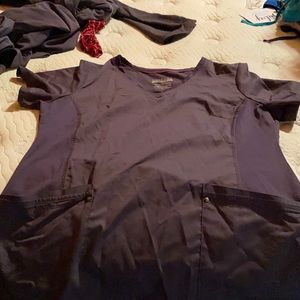 Grey Purple Label Yoga by Healing Hands Scrub top